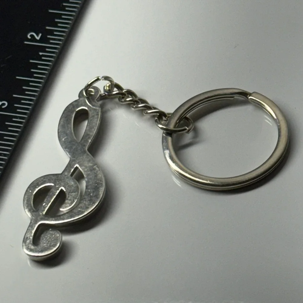 Silver Tone‎ Treble Clef Music Note Keychain Key Ring Holder Accessory